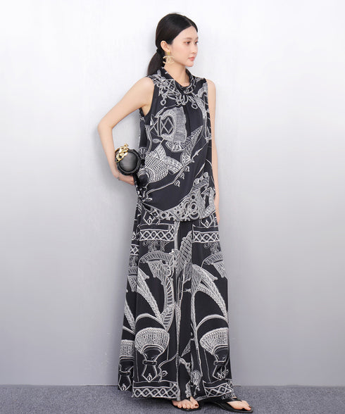 Geo Botanical Top & Pants Co-ord